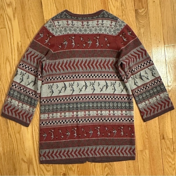 Twenty8Twelve S Miller Sz Small Lyric Printed Sweater Coat Cardigan Birds Anchor - Picture 3 of 7